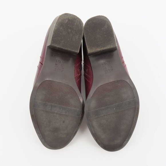 Naturalizer Women 7.5 W ZARIE Leather Ankle Boots Booties Purple Brown Zippers - Picture 12 of 14